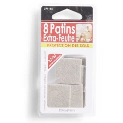 Discount Gifi Lot de 8 patins en feutre adhésif ultra puissant - 32x32 mm