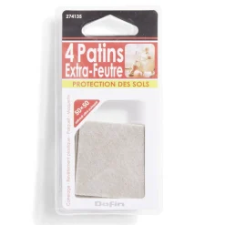 Gifi Lot de 4 patins en feutre adhésif ultra puissant - 50x50 mm