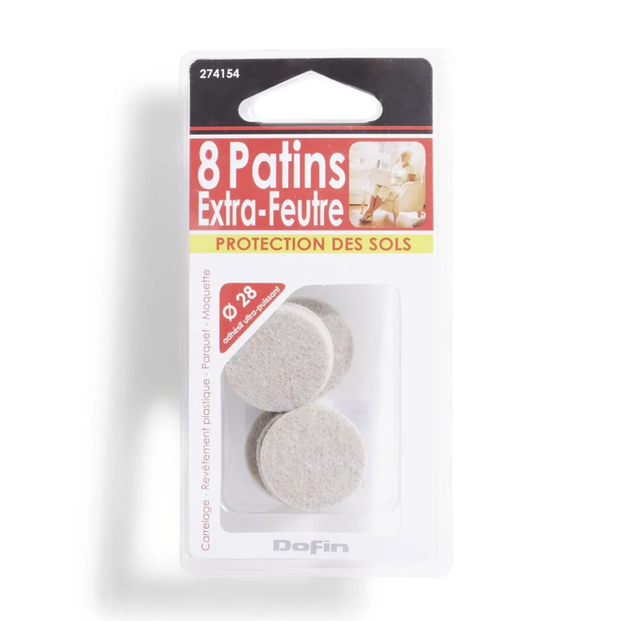 Best Gifi Lot de 8 patins en feutre adhésif ultra puissant beige - Ø28 mm