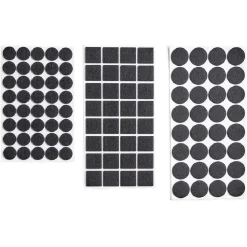 Gifi Lot de 104 patins en feutre noir - 3 tailles