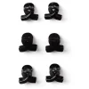 Discount Gifi Lot de 6 pinces à cheveux effet noué plastique noir brillant 2cm