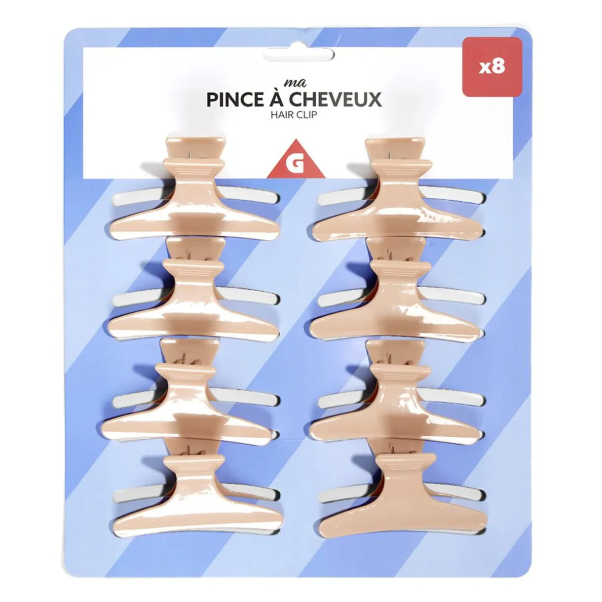 Discount Gifi Lot de 8 pinces à cheveux noir ou rose - 2 coloris