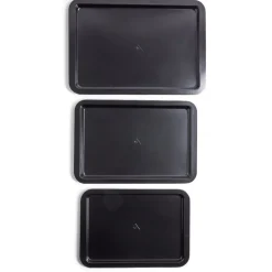 Lot de 3 plaques à four métal noir 38/43/48x29cm^Gifi Outlet