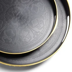 Lot de 2 plateaux Ø29cm et Ø36cm plastique noir^Gifi Online
