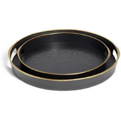 Lot de 2 plateaux Ø29cm et Ø36cm plastique noir^Gifi Online