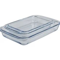 Lot de 3 plats à four empilables en verre^Gifi Online