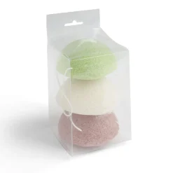 Best Gifi Lot de 3 éponges konjac coeur vert beige marron