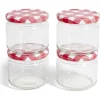 Lot de 4 pots à confiture acier et verre Ø7,5xH8,7cm^Gifi Online