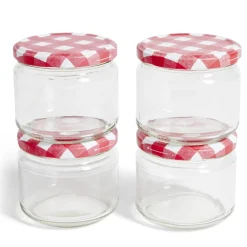 Lot de 4 pots à confiture acier et verre Ø7,5xH8,7cm^Gifi Online