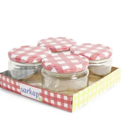 Lot de 4 pots à confiture acier et verre Ø7,5xH8,7cm^Gifi Online