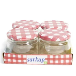 Lot de 4 pots à confiture acier et verre Ø7,5xH8,7cm^Gifi Online