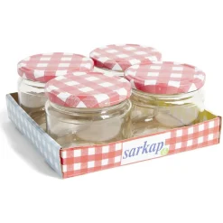 Lot de 4 pots à confiture acier et verre Ø7,5xH8,7cm^Gifi Online