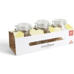 Lot de 3 pots à épices en verre^Gifi Discount