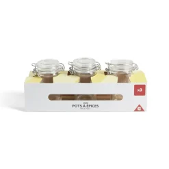 Lot de 3 pots à épices en verre^Gifi Discount