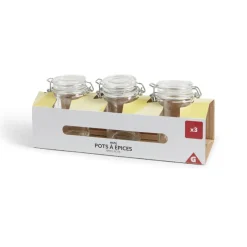 Lot de 3 pots à épices en verre^Gifi Discount