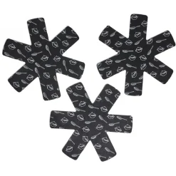 Lot de 3 protège-poêles Ø38cm polyester noir ou gris^Gifi