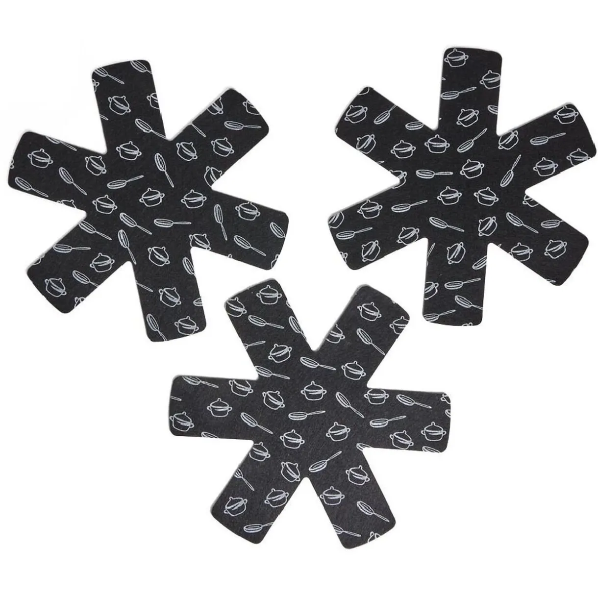 Lot de 3 protège-poêles Ø38cm polyester noir ou gris^Gifi