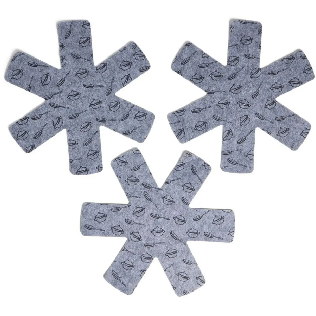 Lot de 3 protège-poêles Ø38cm polyester noir ou gris^Gifi