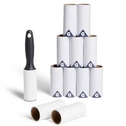 Entretien Du Linge|Gifi Lot de 11 rouleaux adhésifs papier + brosse polypropylène blanc + noir