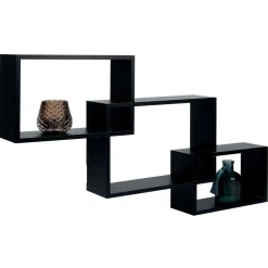 Rangement|Gifi Lot de 3 étagères rectangulaires en bois noir