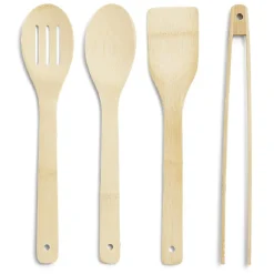 Lot de 4 ustensiles de cuisine dans pot en bambou^Gifi Hot