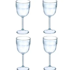 Lot de 4 verres à pied en plastique effet martelé^Gifi Sale