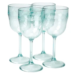 Lot de 4 verres à pied en plastique effet martelé^Gifi Sale