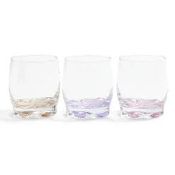 Lot de 3 verres 29cl en verre transparent fond coloré rose/violet/orange^Gifi Best