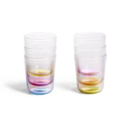Lot de 6 verres 31cl transparents avec fond coloré^Gifi Clearance
