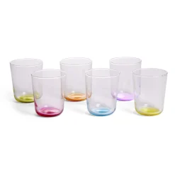 Lot de 6 verres 31cl transparents avec fond coloré^Gifi Clearance