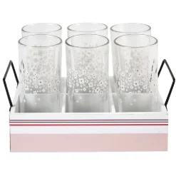 Lot de 6 verres hauts sur un plateau^Gifi Hot
