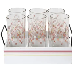 Lot de 6 verres hauts sur un plateau^Gifi Hot