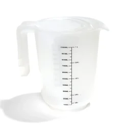 Lot de 3 verres mesureur 250/500/1000ml plastique blanc transparent^Gifi Best