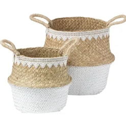 Rangement|Gifi LOT panière boule en jute et dentelle - OK FAIT