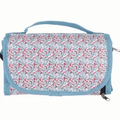 Lunch bag réfrigérant blanc et bleu motif fleuri rouge 2,3 L^Gifi Online