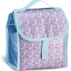 Lunch bag réfrigérant bleu et rose motif baies sauvages^Gifi Discount