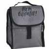 Lunch bag réfrigérant gris et noir inscription Bon Appétit !^Gifi Discount