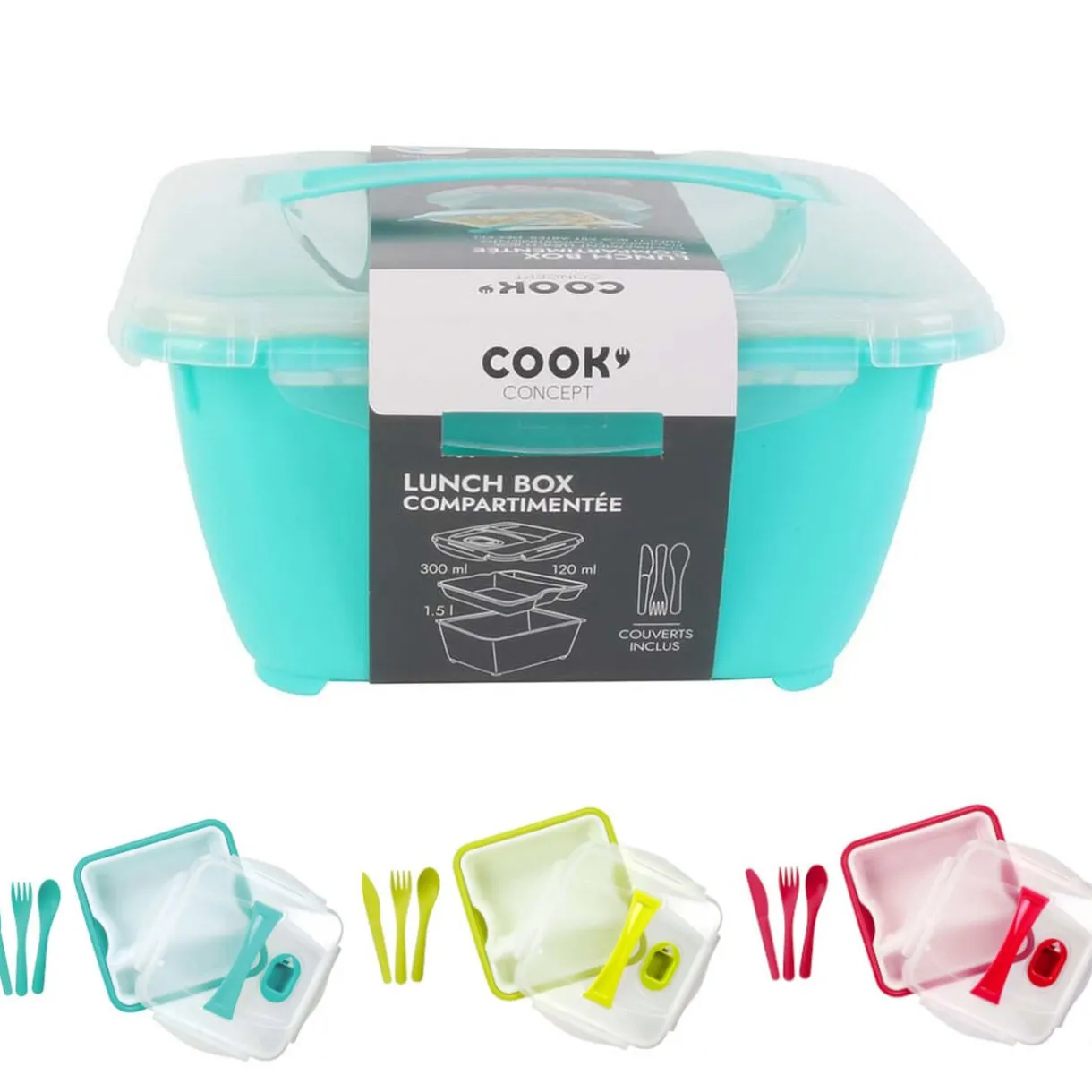 Lunch box compartimentée avec couverts^Gifi Hot