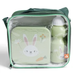 Lunchbox enfant 720ml avec gourde 350ml et sac de transport lapin vert^Gifi