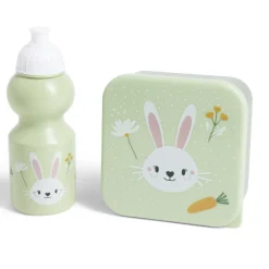 Lunchbox enfant 720ml avec gourde 350ml et sac de transport lapin vert^Gifi