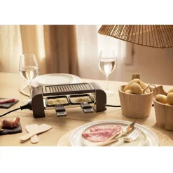 Machine à raclette Duo connectable noire 2 poêlons 450W^Gifi Sale
