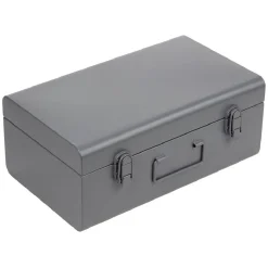 Rangement|Gifi Malle de rangement métal gris ou vert 39x23xH16cm