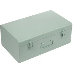 Rangement|Gifi Malle de rangement métal gris ou vert 47x28xH19cm