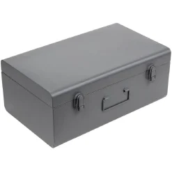 Rangement|Gifi Malle de rangement métal gris ou vert 47x28xH19cm