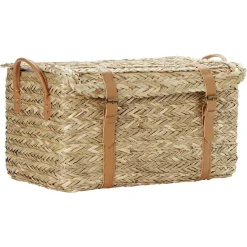 Rangement|Gifi Malle en jute naturelle avec sangles 43x24xH22 cm - TISSIA