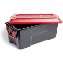 Rangement|Gifi Malle rangement 75L plastique noir