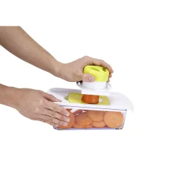 Mandoline découpe légumes avec bac récupérateur^Gifi New