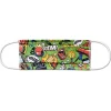 Sale Gifi Masque lavable enfant AFNOR UNS1 motifs comics en tissu vert et rouge