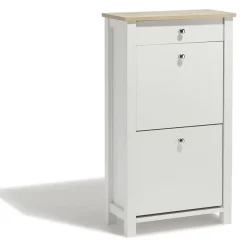Rangement|Gifi Meuble à chaussures Bristol blanc et naturel