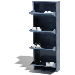 Rangement|Gifi Meuble à chaussures Pittsburgh bleu orage 4 portes